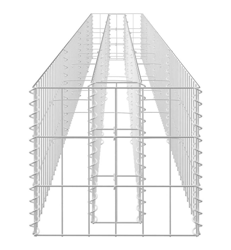 Lit surélevé à gabion Acier galvanisé 360x30x30 cm