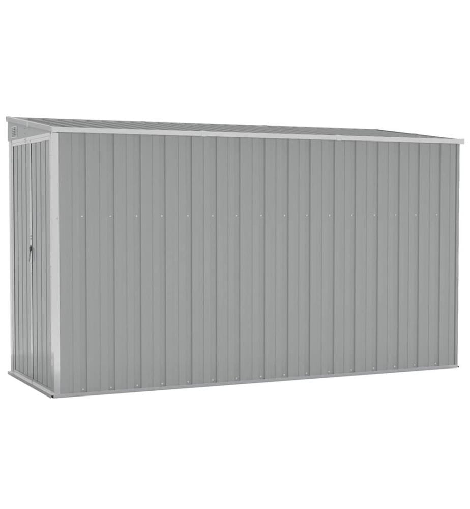 Abri de jardin mural Gris 118x288x178 cm Acier galvanisé