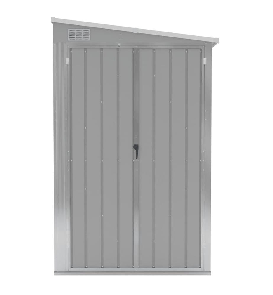 Abri de jardin mural Gris 118x288x178 cm Acier galvanisé