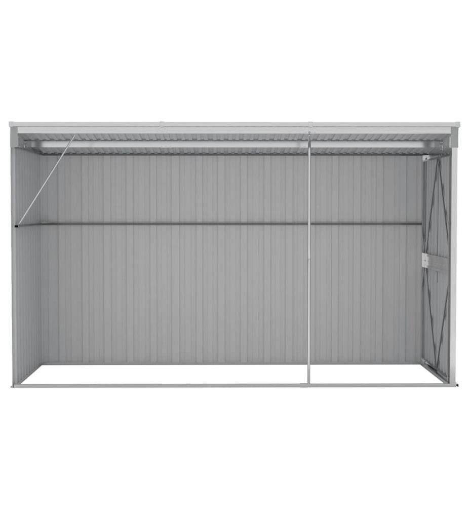 Abri de jardin mural Gris 118x288x178 cm Acier galvanisé