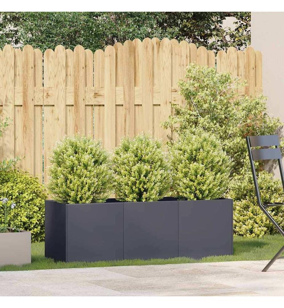 Jardinière Anthracite 120x40x40 cm Acier laminé à froid