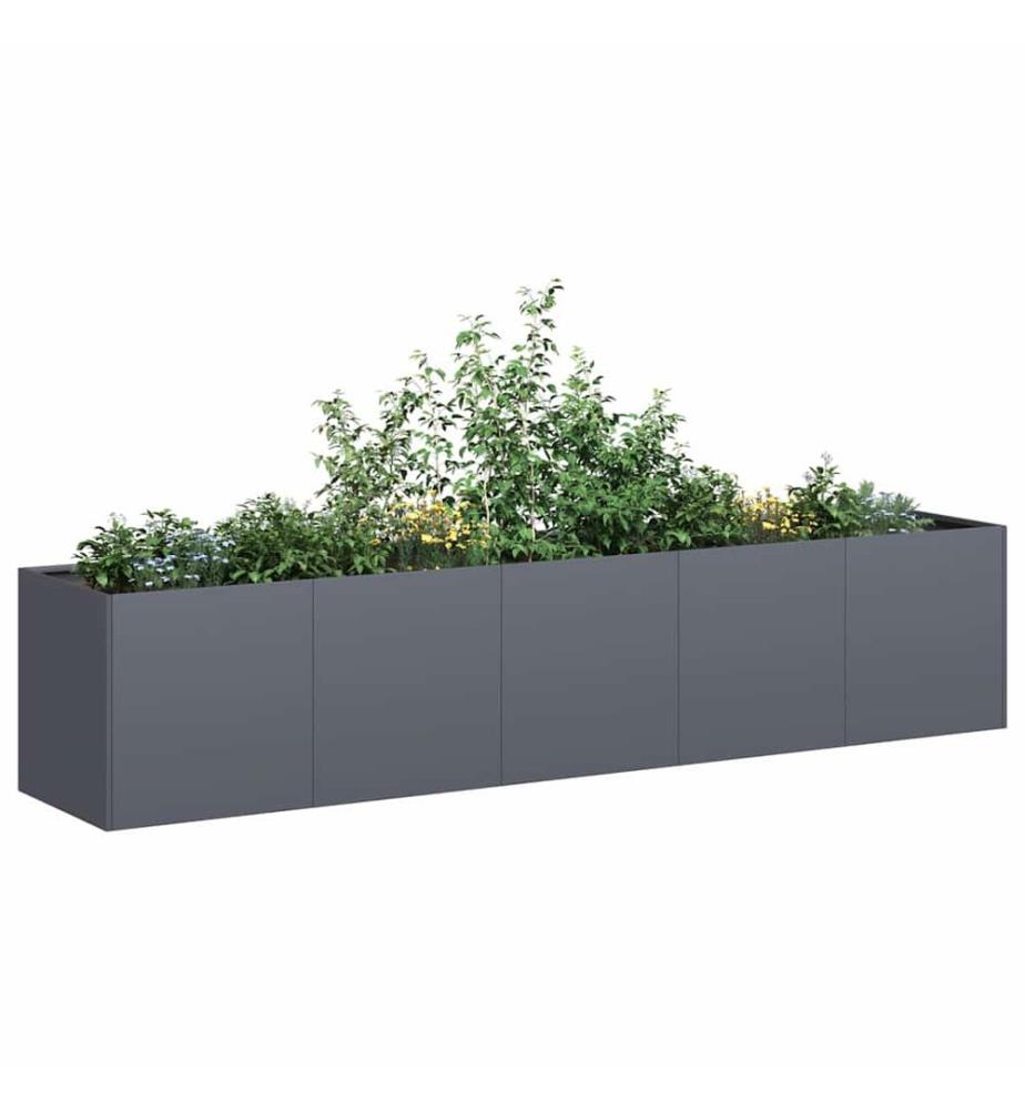 Jardinière Anthracite 200x40x40 cm Acier laminé à froid