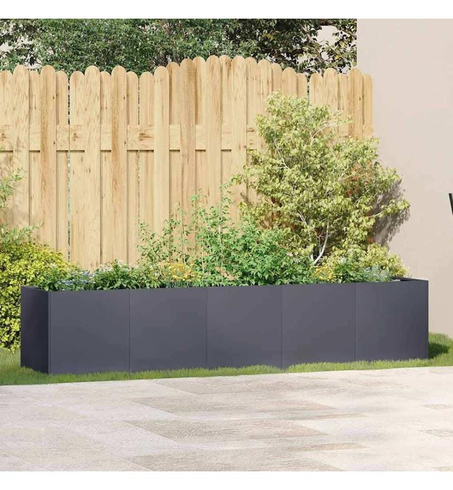 Jardinière Anthracite 200x40x40 cm Acier laminé à froid