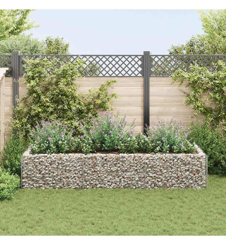 Lit surélevé à gabion Acier 270x90x50 cm