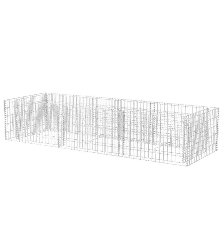 Lit surélevé à gabion Acier 270x90x50 cm