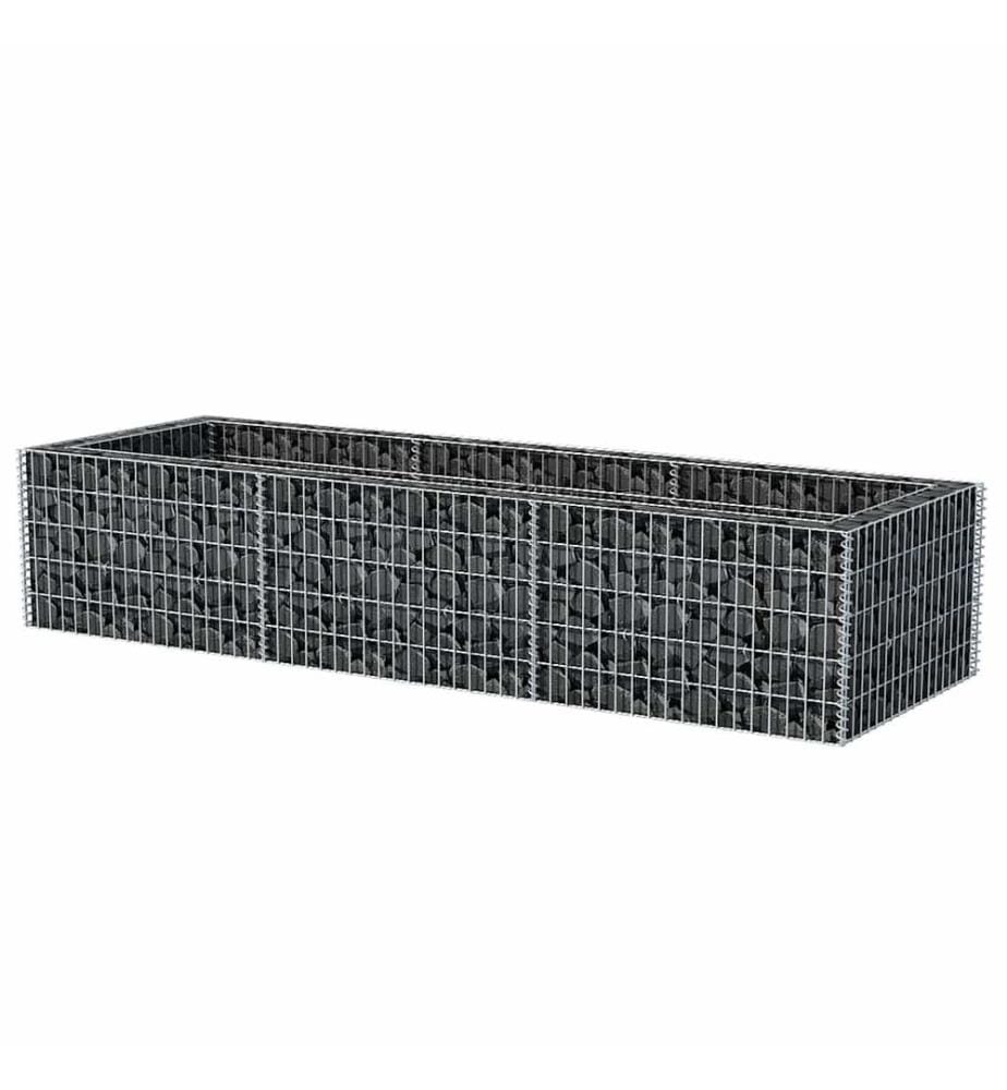 Lit surélevé à gabion Acier 270x90x50 cm