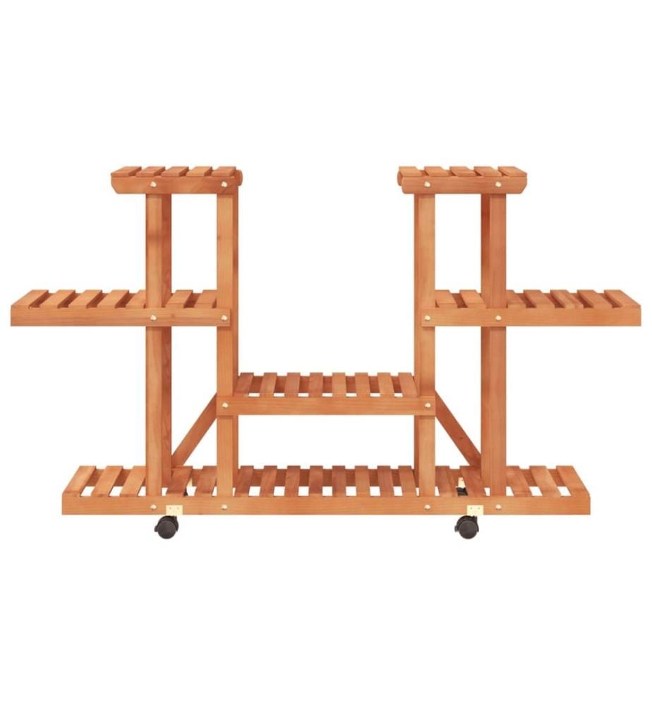 Support à fleurs avec roues 110x25x78 cm bois massif de sapin
