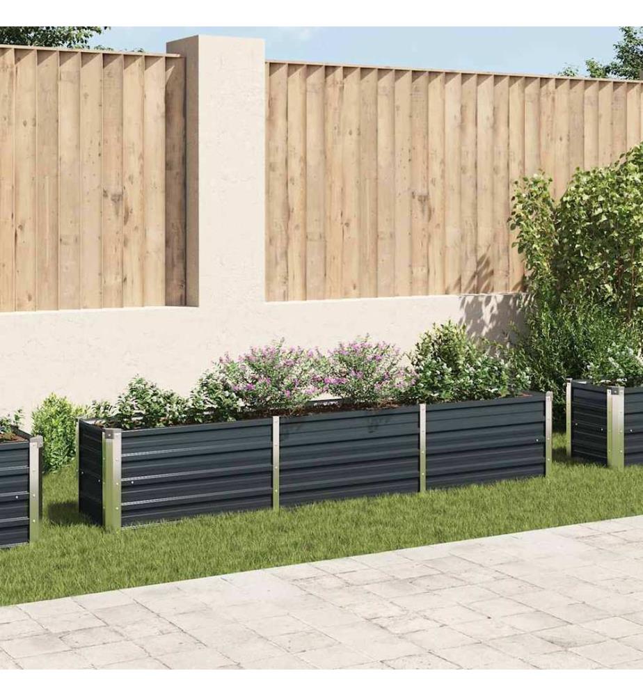 Lit surélevé de jardin Acier galvanisé 240x40x45 cm Anthracite