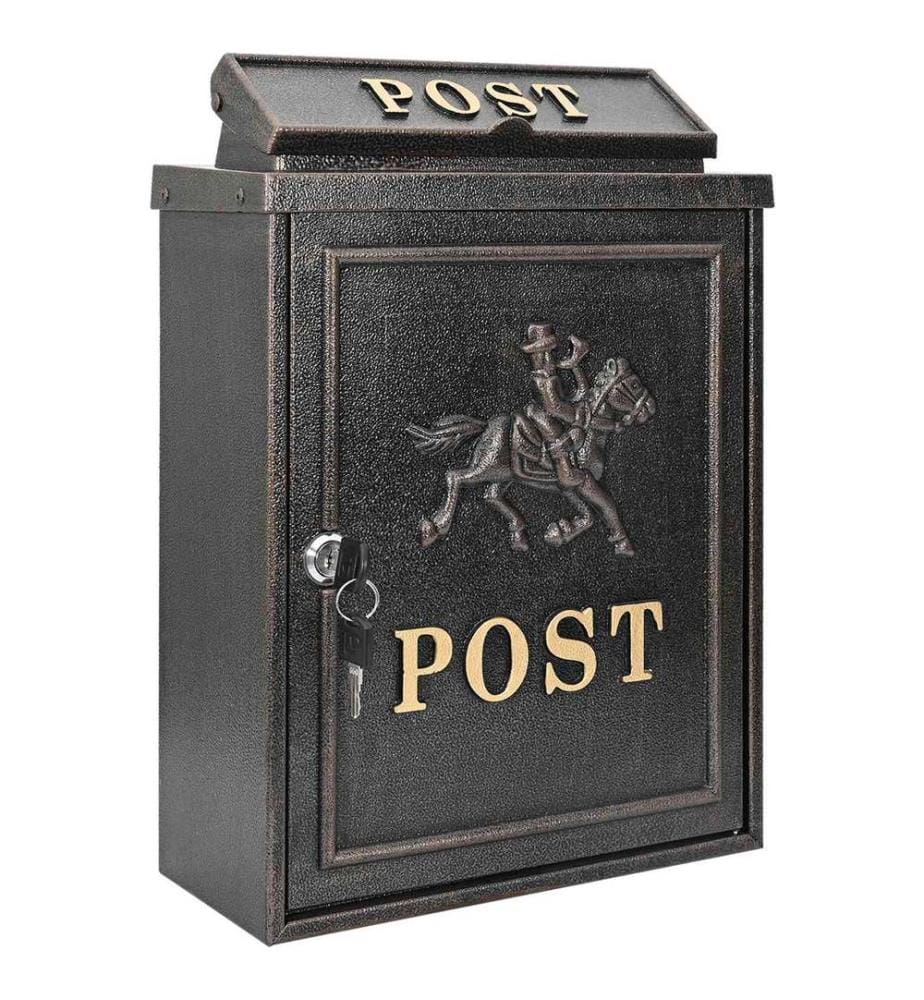 Wandmontierter Briefkasten Bronze 29 x 13 x 41 cm Gussaluminium