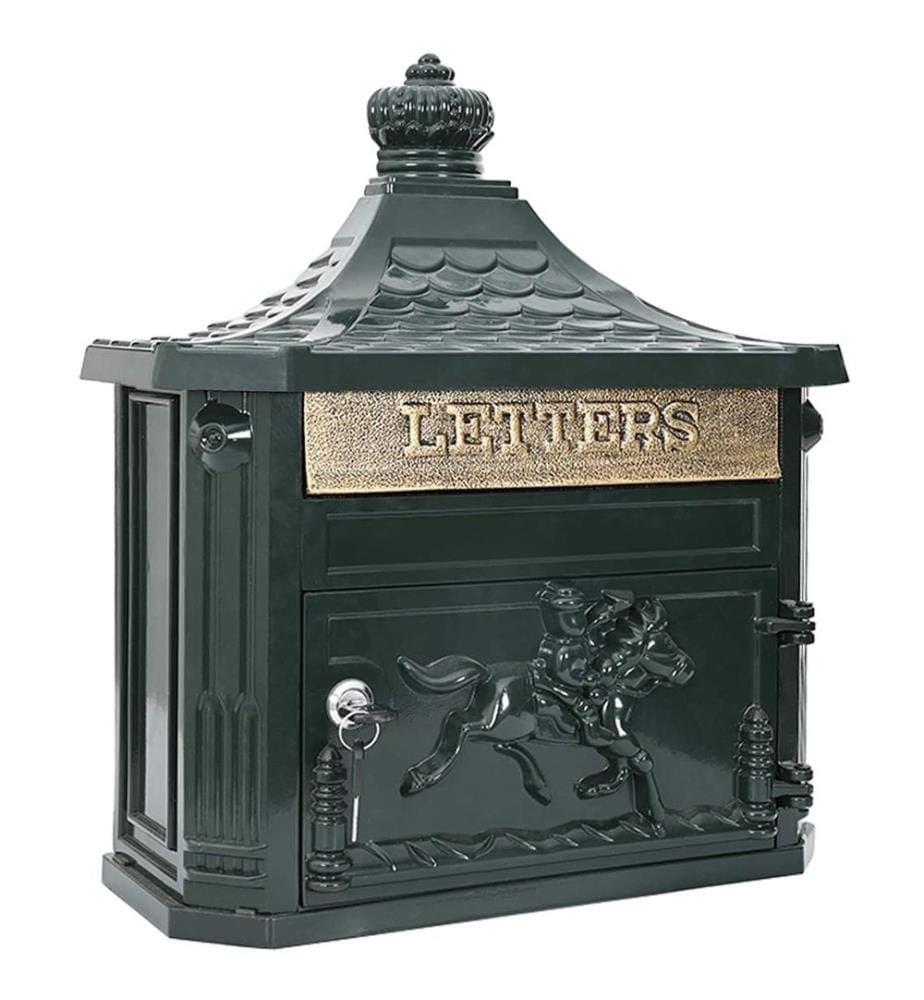 Wandmontierter Briefkasten Grün 40,5 x 16 x 45 cm Gussaluminium