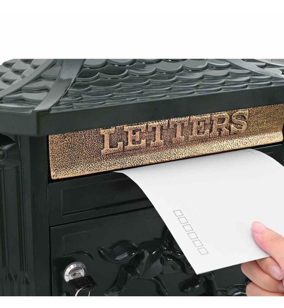 Wandmontierter Briefkasten Grün 40,5 x 16 x 45 cm Gussaluminium