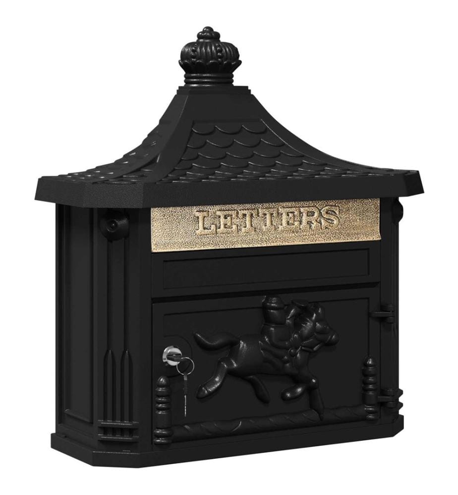 Boîte aux lettres murale Noir 40,5 x 16 x 45 cm Aluminium coulé