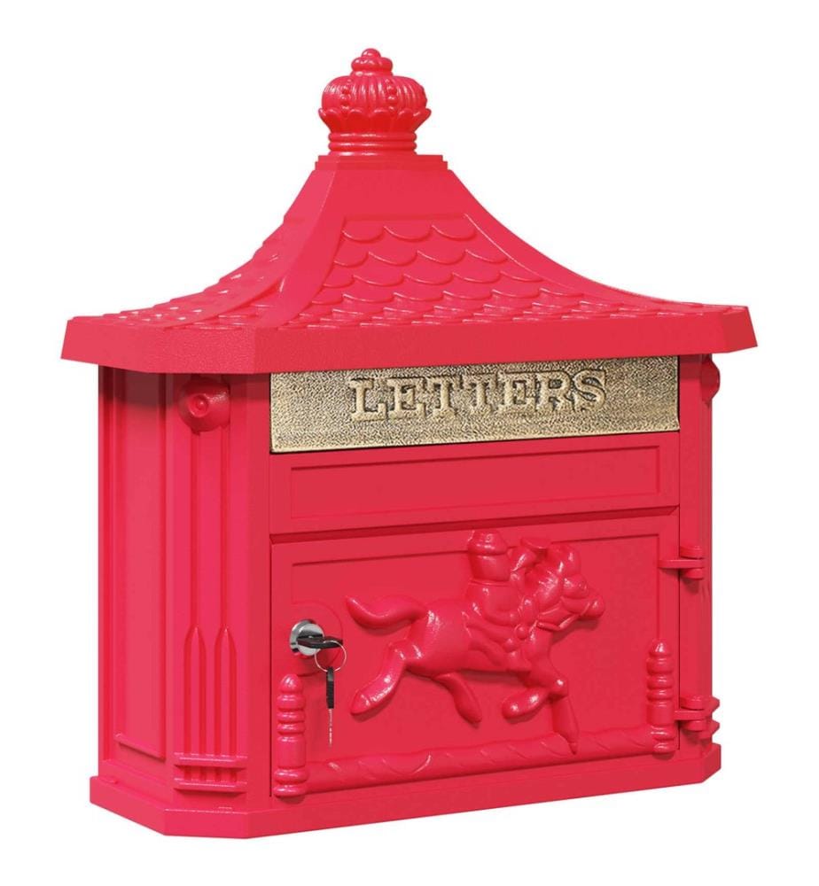 Wandmontierter Briefkasten Rot 40,5 x 16 x 45 cm Gussaluminium