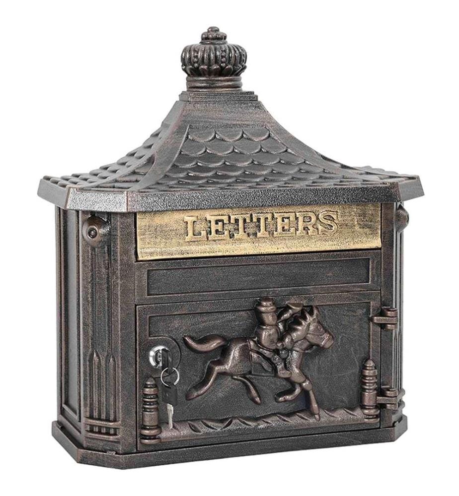 Boîte aux lettres murale avec stockage Bronze 40,5 x 16 x 45 cm