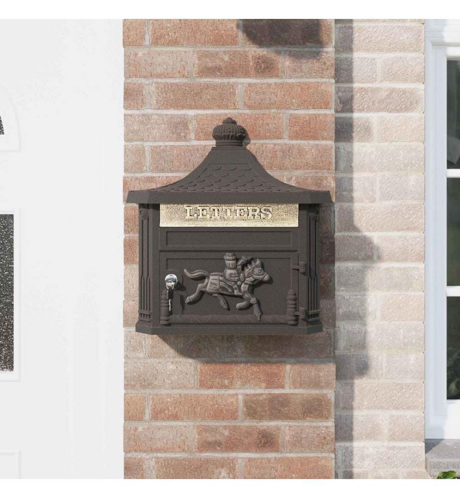 Boîte aux lettres murale avec stockage Bronze 40,5 x 16 x 45 cm