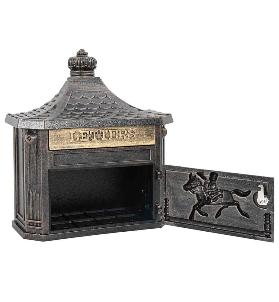 Boîte aux lettres murale avec stockage Bronze 40,5 x 16 x 45 cm