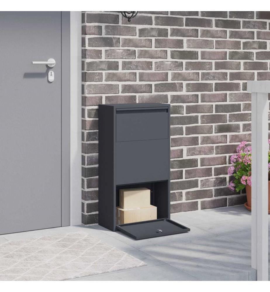 Parcel Drop Box Anthracite 44 x 22 x 82 cm Steel