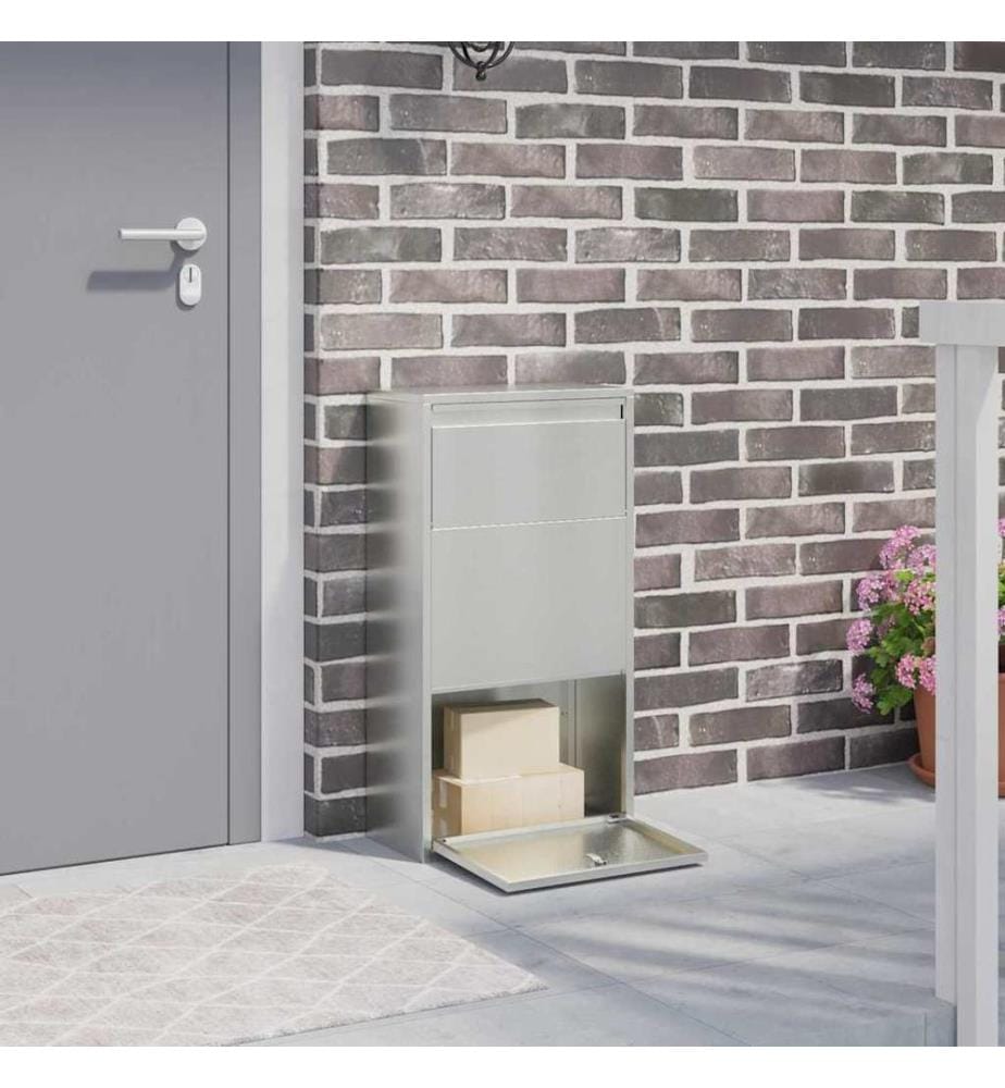 Parcel Drop Box Silver 44 x 22 x 82 cm Galvanized Steel