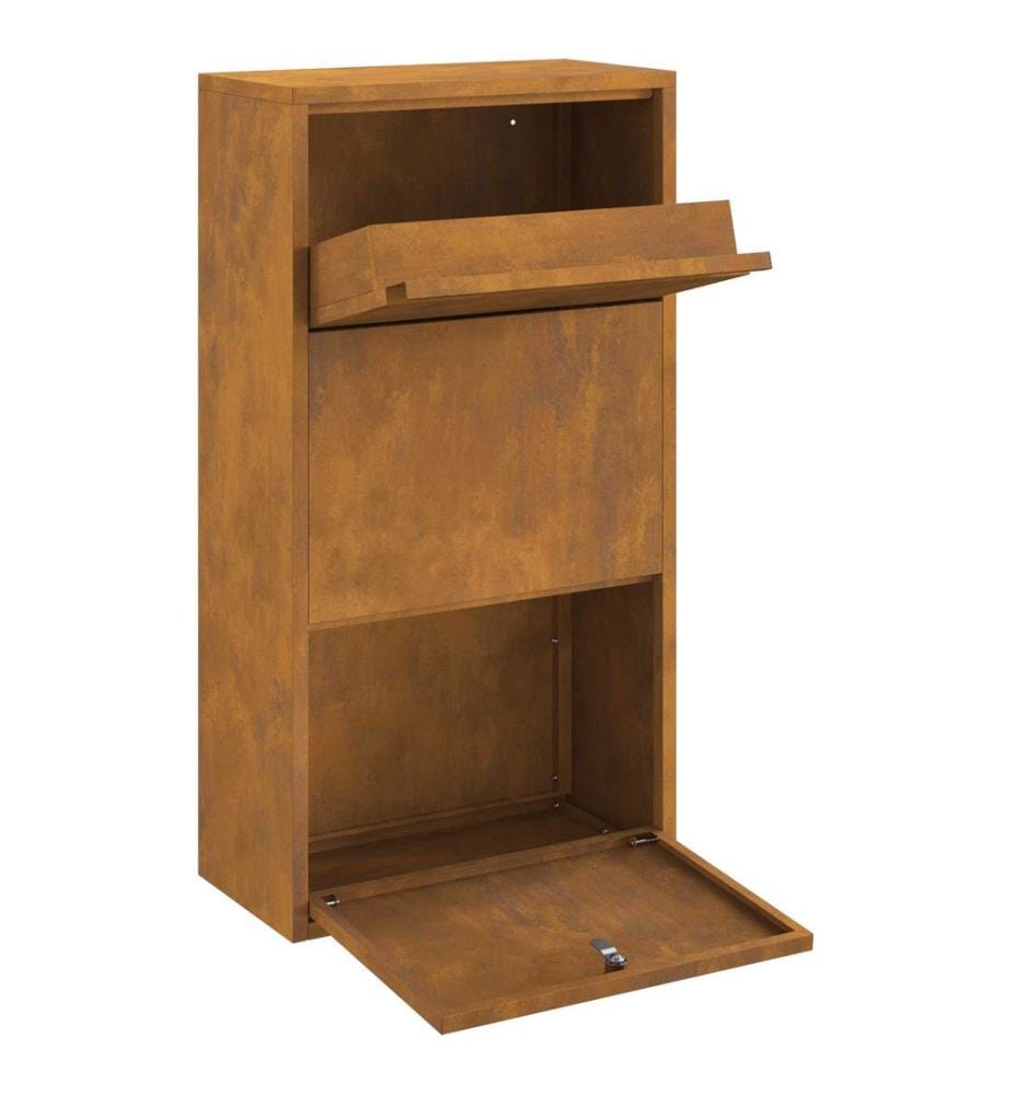 Parcel Drop Box Rustic 44 x 22 x 82 cm Patinated Steel