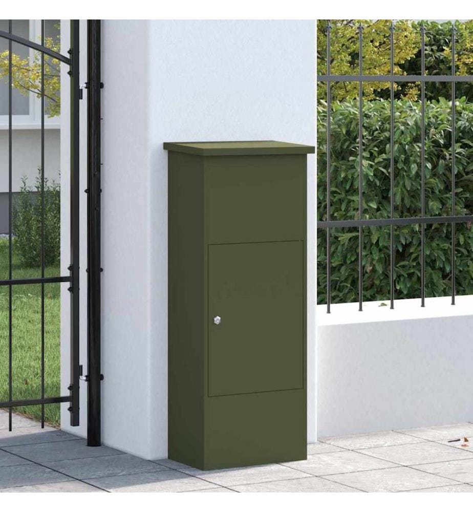 Paketdrop-Box mit Speicher Olivgrün 44,5 x 29 x 110,5 cm Stahl