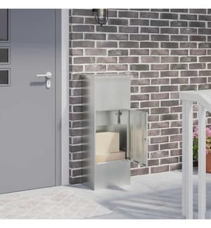 Parcel Drop Box with Storage Black 44.5 x 29 x 110.5 cm