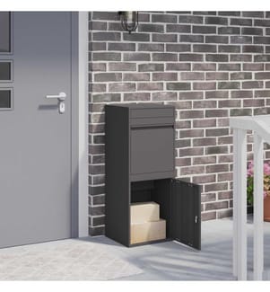 Parcel Drop Box with Door Black 41 x 38 x 103 cm Steel