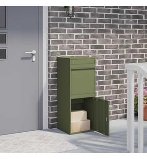 Parcel Drop Box Olive Green 41 x 38 x 103 cm Steel