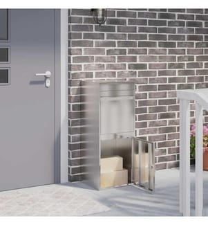 Parcel Drop Box with Storage Silver 47.5 x 38 x 59 cm