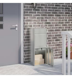 Parcel Drop Box with Storage Silver 47.5 x 38 x 59 cm