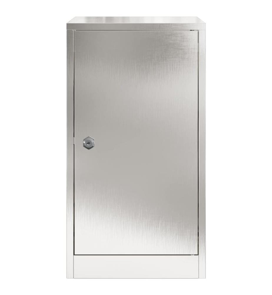 Briefkasten mit Speicher Silber 30 x 20 x 55 cm Edelstahl