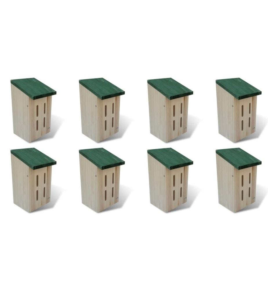 Maison pour papillons 8 pcs Bois 14 x 15 x 22 cm