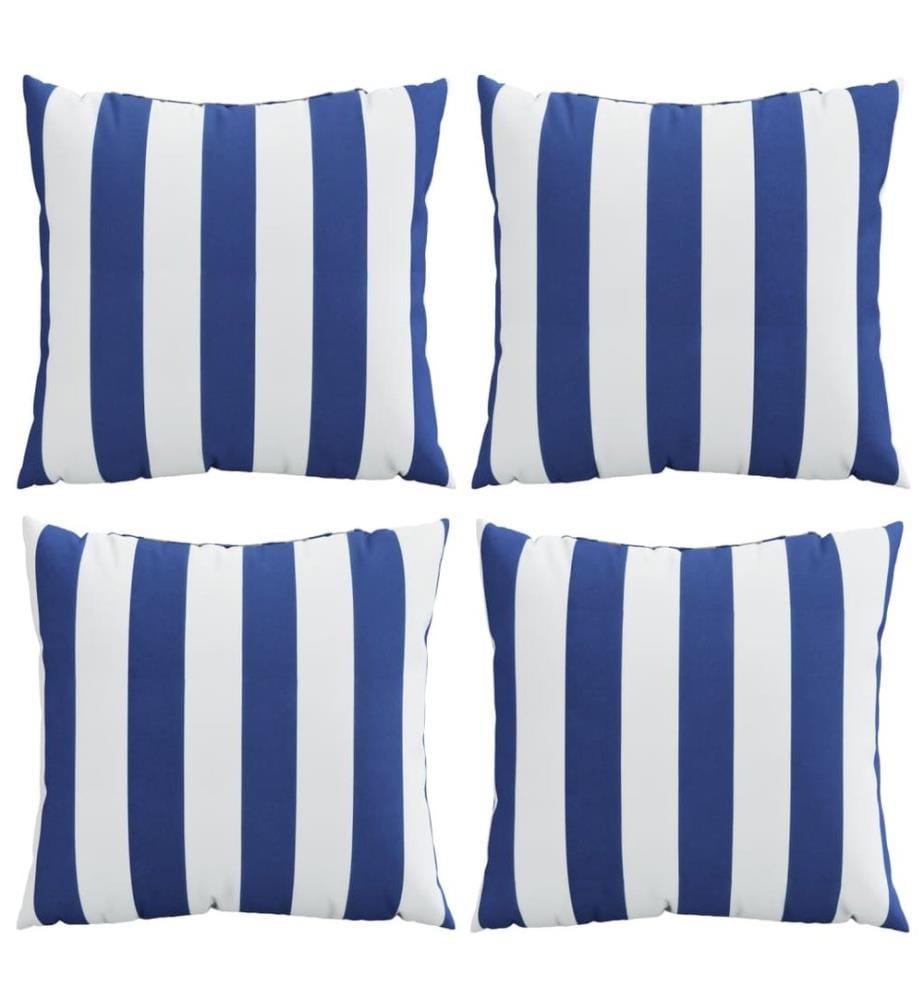 Zierkissen 4 Stk. Blau & Weiss Gestreift 60x60 cm Stoff