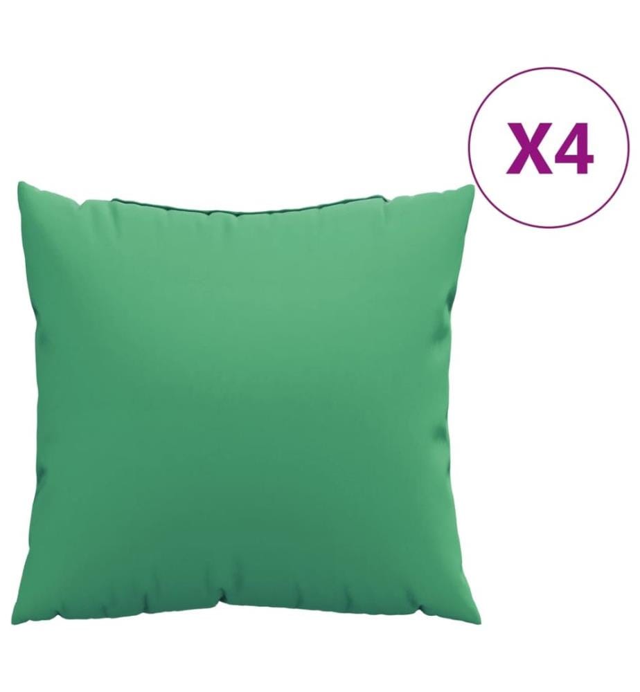 Coussins décoratifs lot de 4 vert 60x60 cm tissu