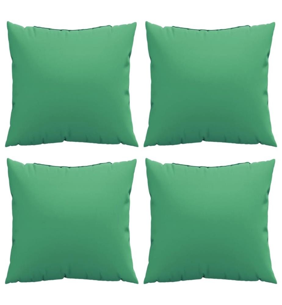 Coussins décoratifs lot de 4 vert 60x60 cm tissu