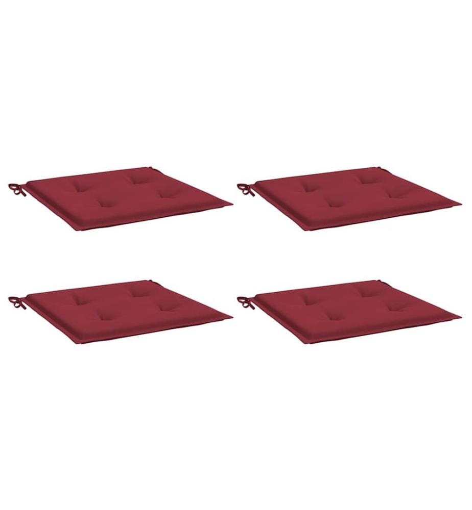 Gartenstuhl-Kissen 4 Stk. Weinrot 40x40x3 cm Oxford-Gewebe