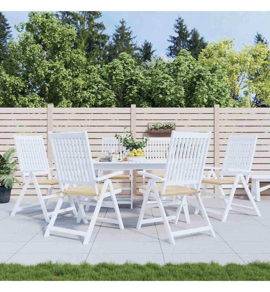 Gartenstuhl-Kissen 6 Stk. Beige 40x40x4 cm Oxford-Gewebe