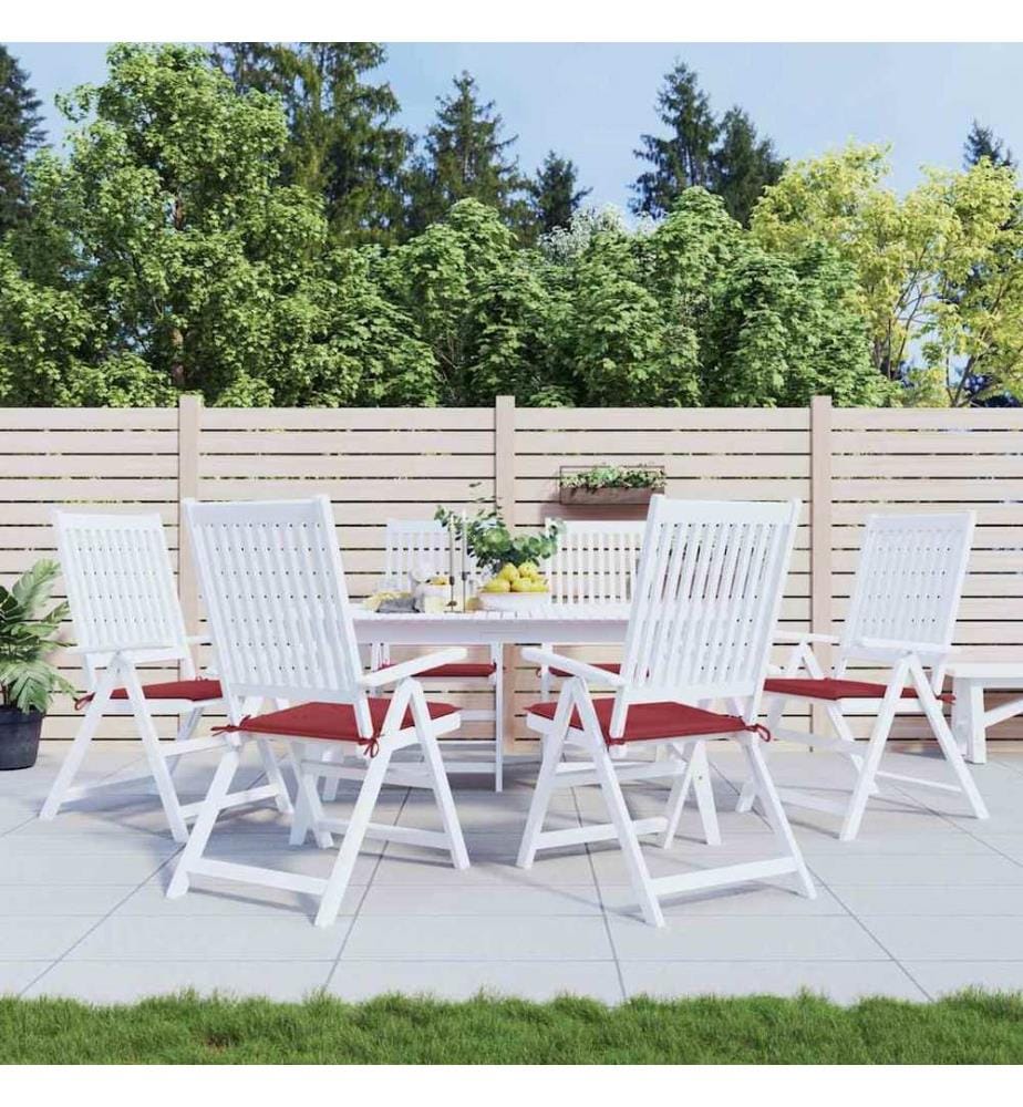 Gartenstuhl-Kissen 6 Stk. Weinrot 40x40x3 cm Oxford-Gewebe