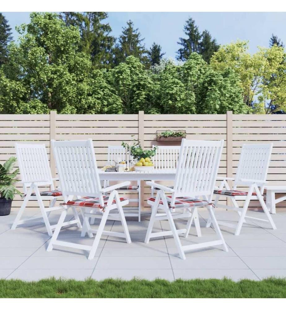Gartenstuhl-Kissen 6Stk. Rot Karomuster 40x40x4cm Oxford-Gewebe