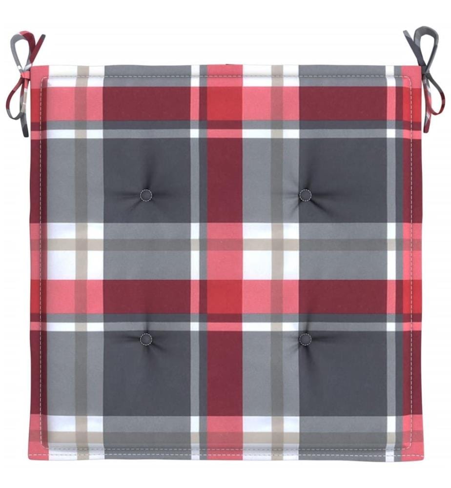 Gartenstuhl-Kissen 6Stk. Rot Karomuster 40x40x4cm Oxford-Gewebe