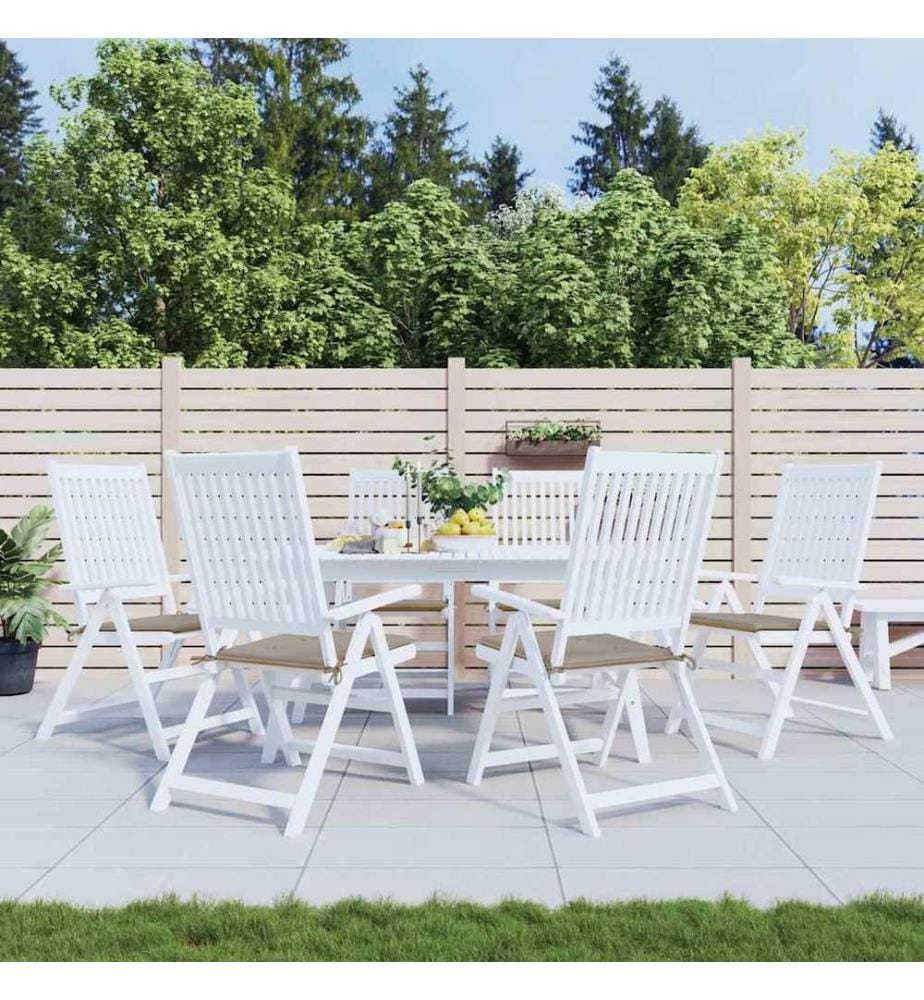 Gartenstuhl-Kissen 6 Stk. Taupe 40x40x4 cm Oxford-Gewebe