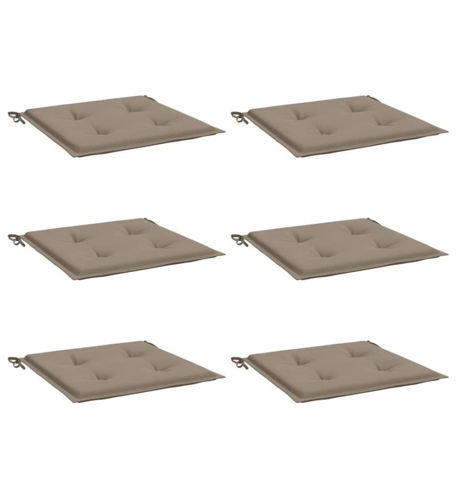 Gartenstuhl-Kissen 6 Stk. Taupe 40x40x4 cm Oxford-Gewebe