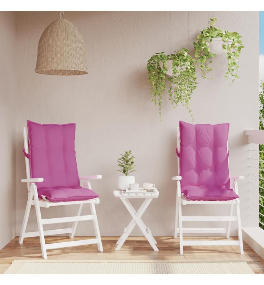 Coussins de chaise à dossier haut lot de 2 rose tissu oxford