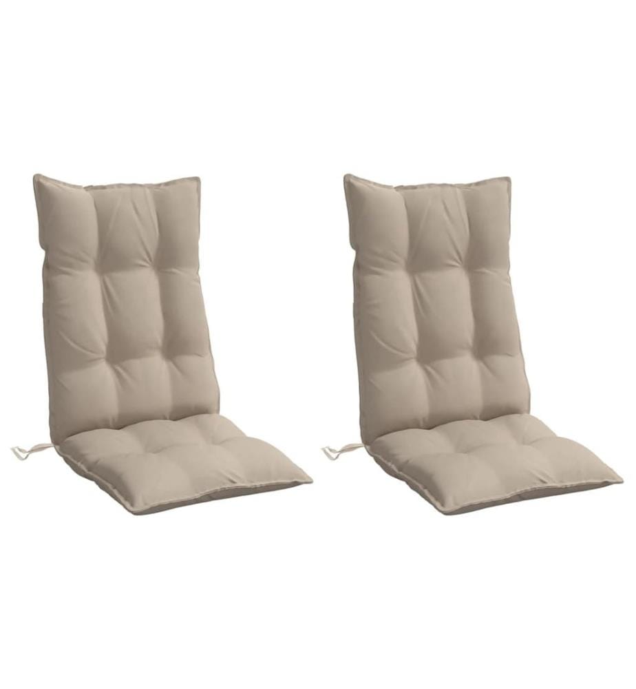 Coussins de chaise à dossier haut lot de 2 taupe tissu oxford