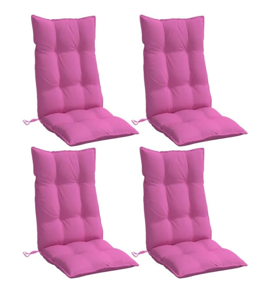 Coussins de chaise à dossier haut lot de 4 rose tissu oxford