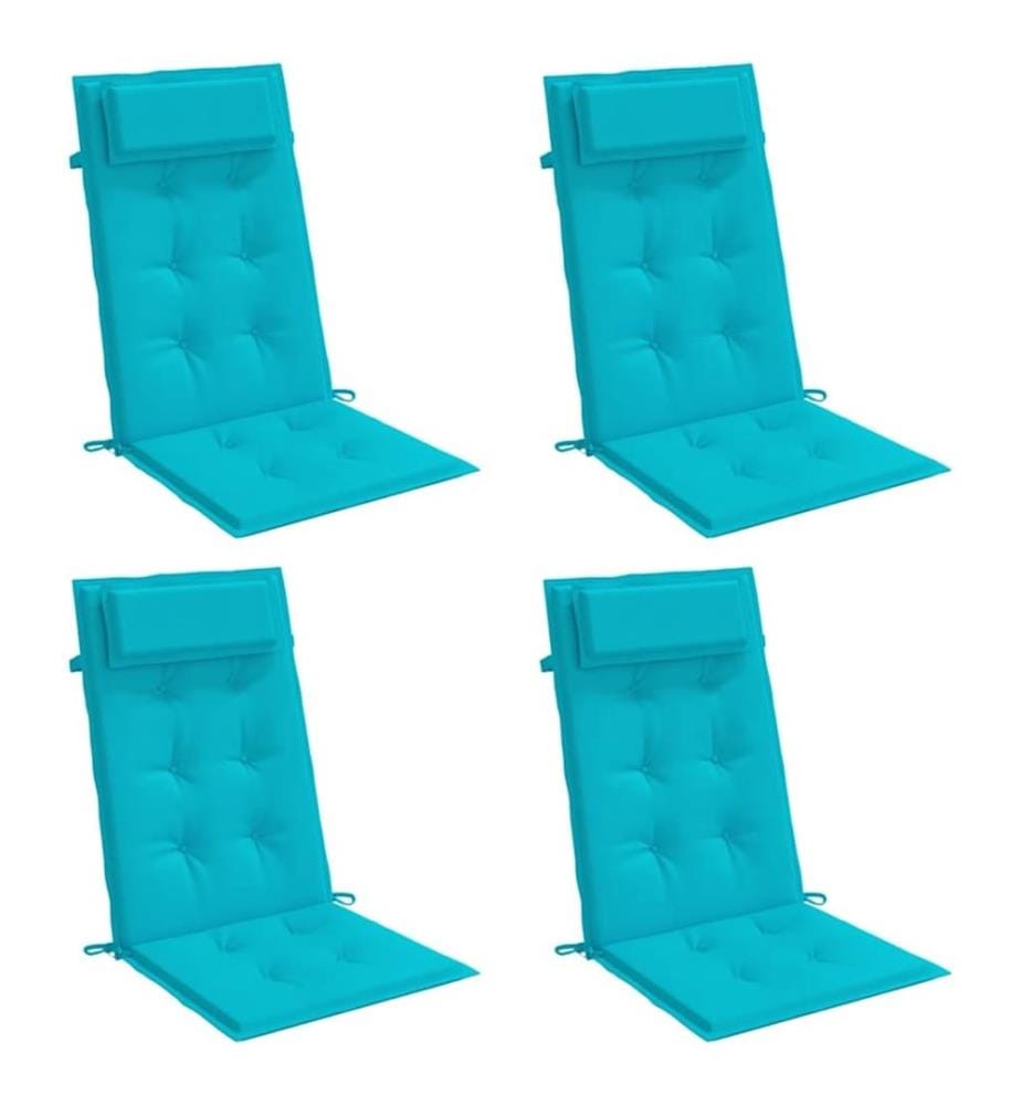 Coussins de chaise à dossier haut lot de 4 turquoise