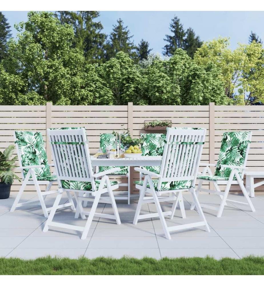 Coussins de chaise à dossier haut lot de 6 modèle de feuille