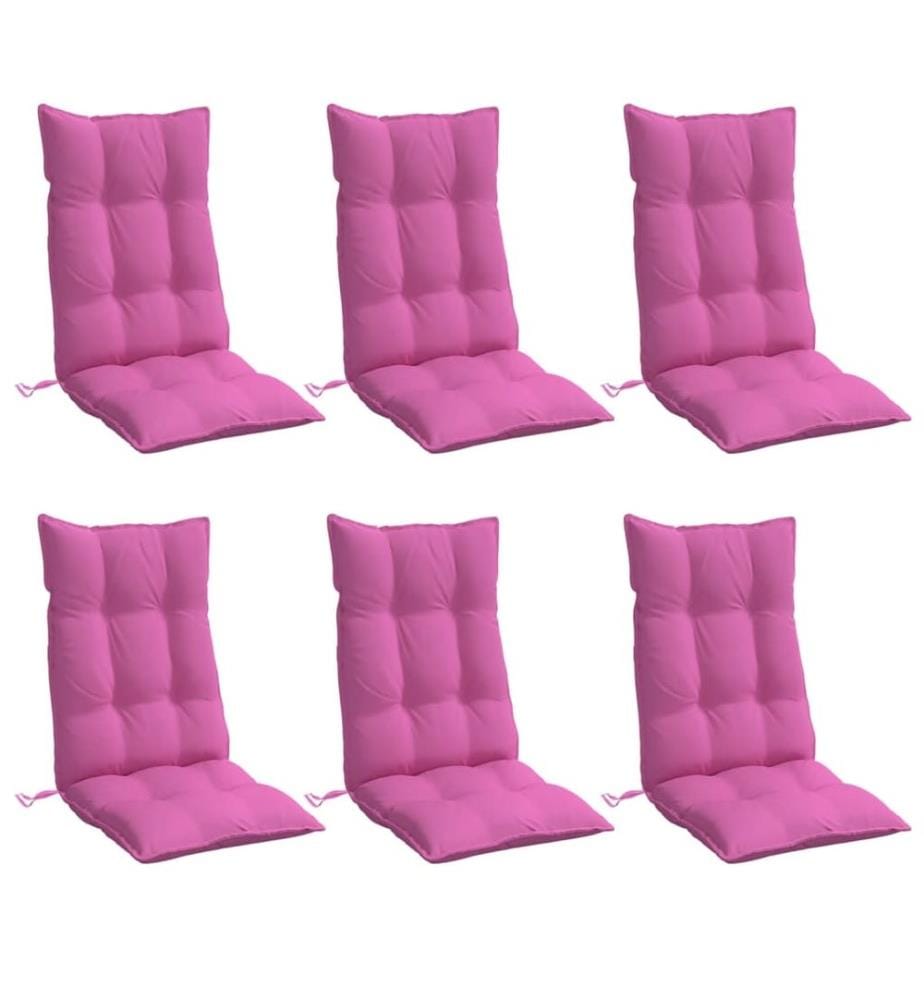 Coussins de chaise à dossier haut lot de 6 rose tissu oxford