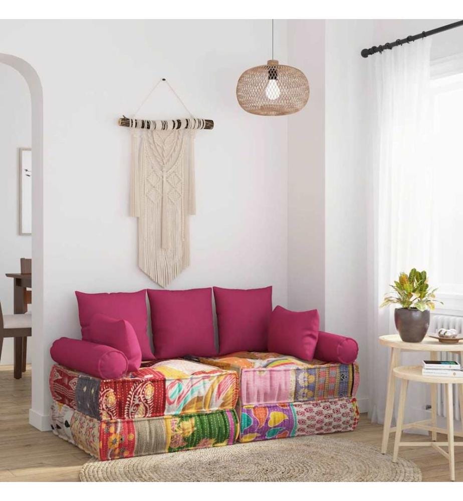Ensemble d'oreillers décoratifs lot de 7 Rose Tissu