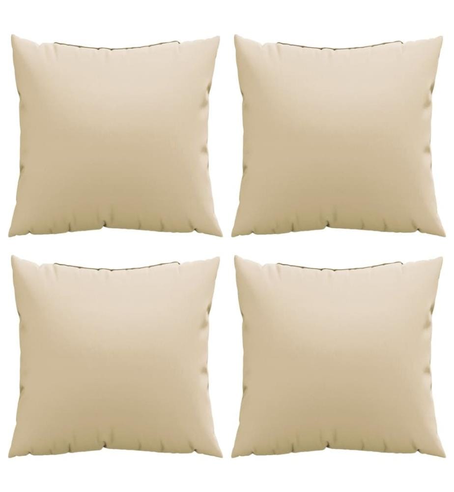Coussins de canapé lot de 4 beige 50x50 cm tissu