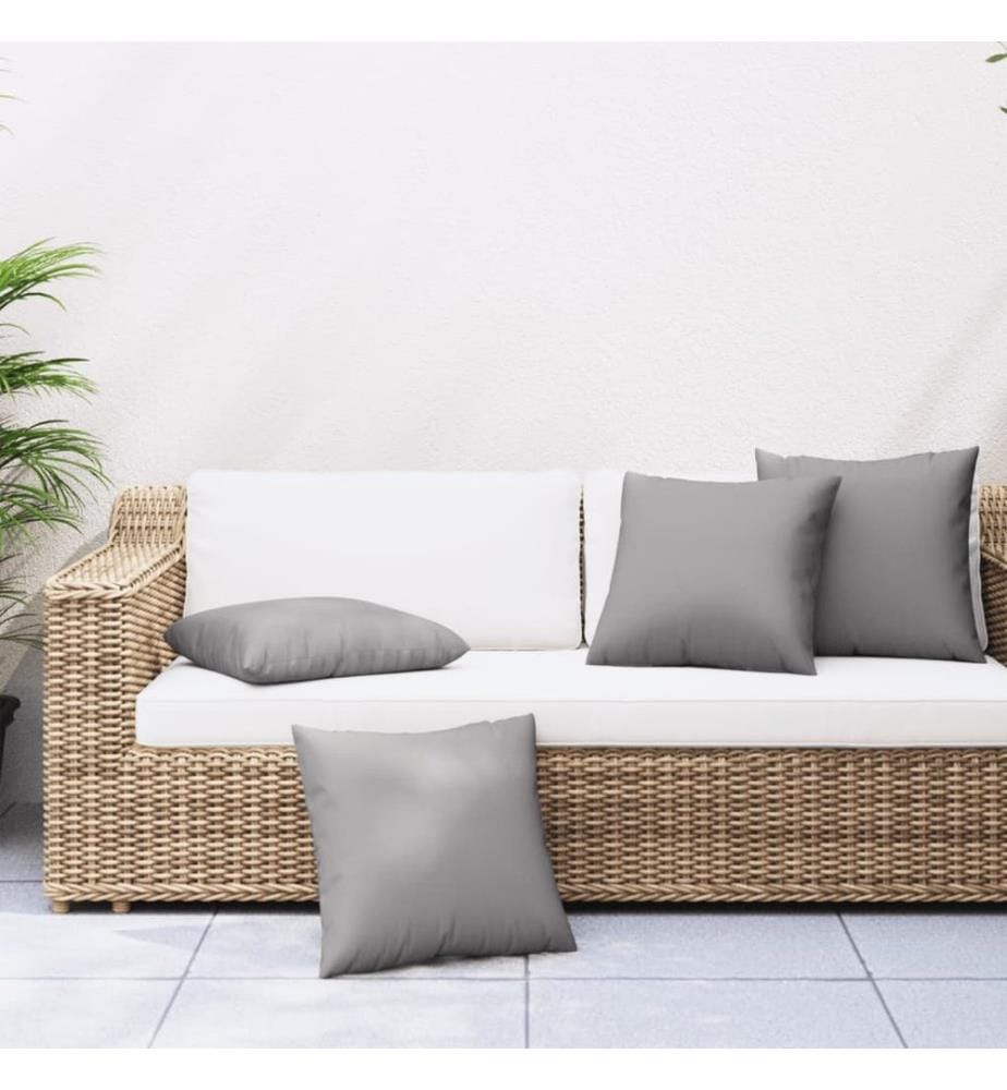 Coussins de canapé lot de 4 gris 50x50 cm tissu